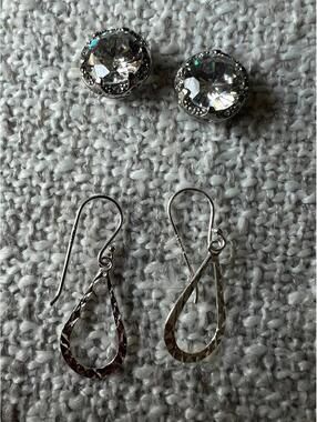 925 IBB & Round Stud Earrings (Set of 2)